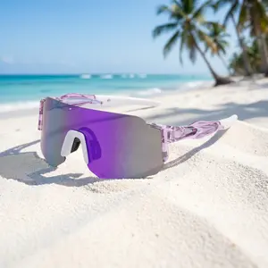 Best-selling cycling glasses, colorful one-piece film sunglasses, windproof and UV-proof outdoor sports glasses