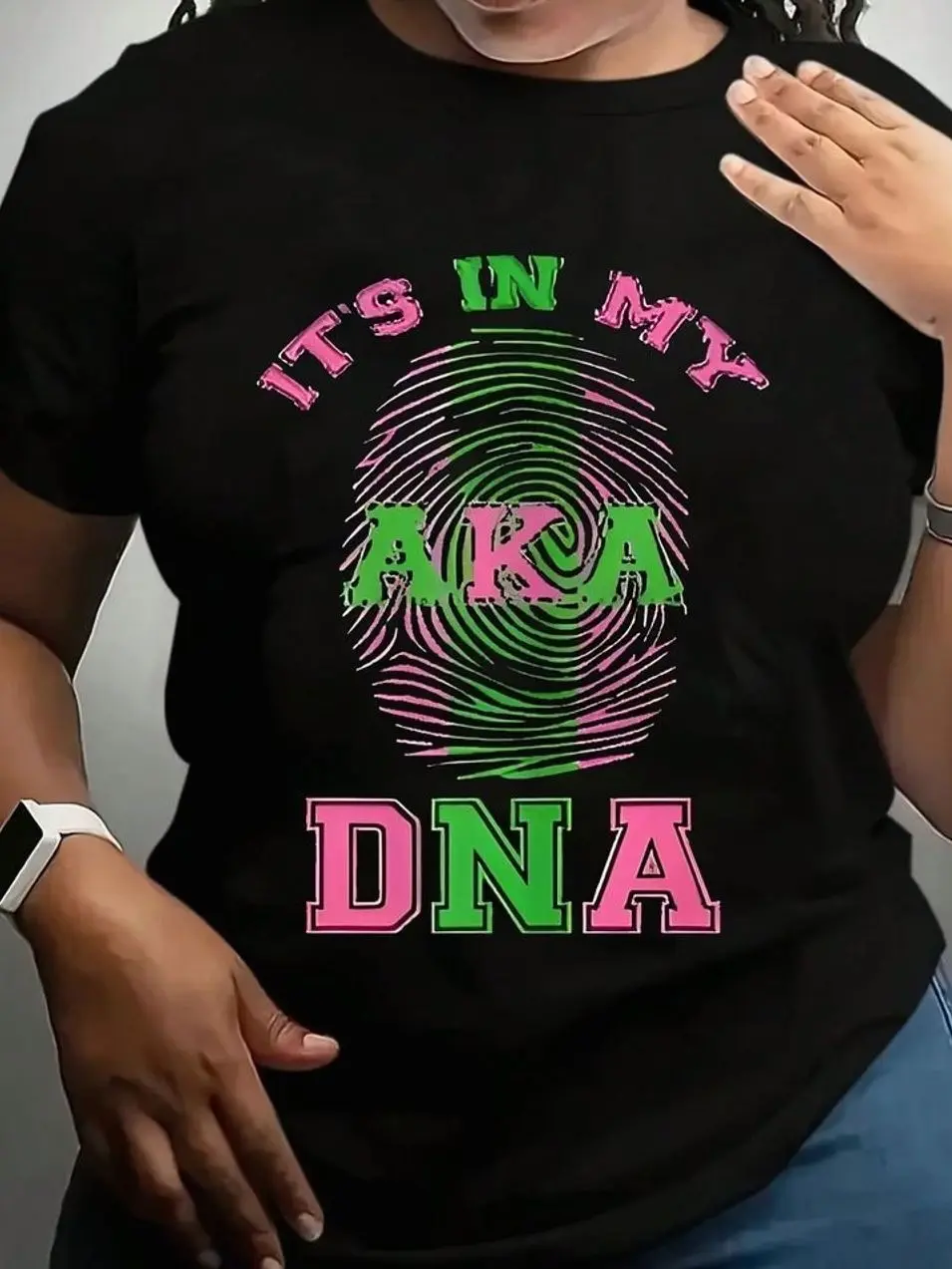 AKA Sorority T-Shirt, AKA Graphic Cotton T-Shirt, Pink And Green AKA Tee