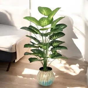 Artificial Potted Plant, 1 Count 24 Leaves Faux Potted Plant without Pot, Decorative Plant for Home Living Room Bedroom Dining Room Artificial Plants