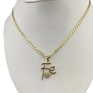 Faith Pendant with Cuban Chain - 22 Inches jewelry  for  every  occasion necklace charm  necklace