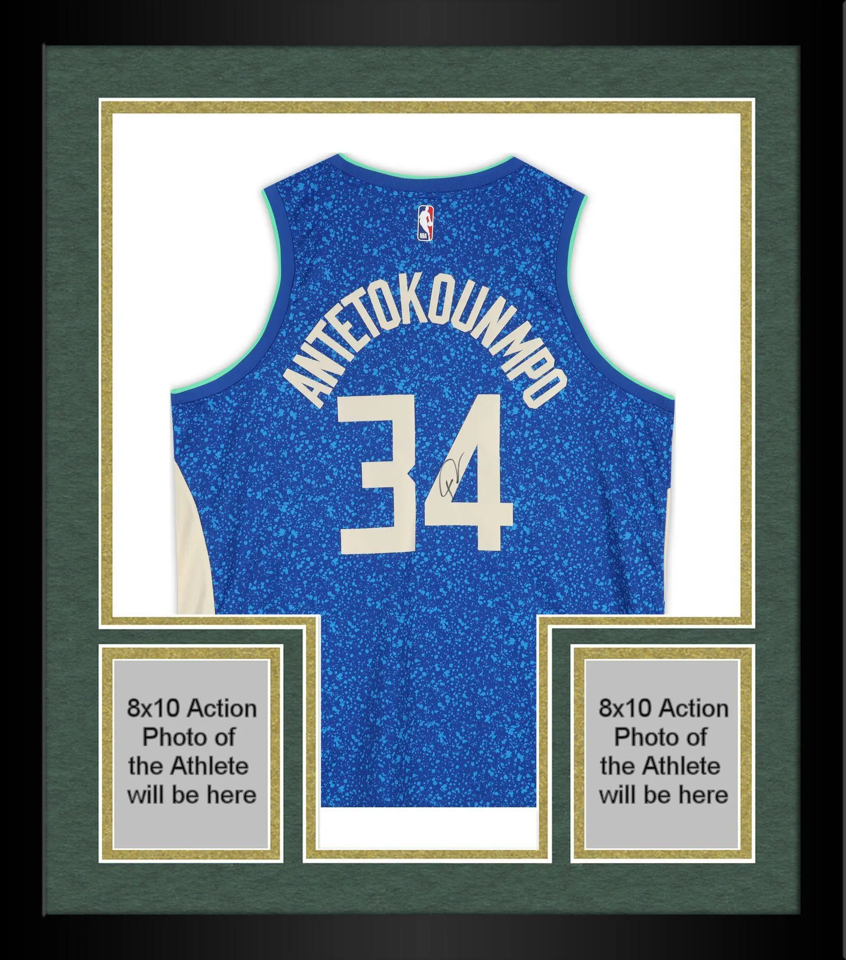 Framed Giannis Antetokounmpo Milwaukee Bucks Autographed Blue Nike 2023-24 City Edition Swingman Jersey - Fanatics Authentic Certified - NBA Memorabilia