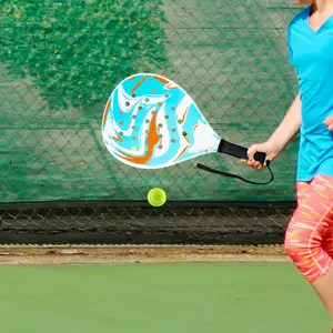 Cage Tennis Racket for Children & Adults, Abs Fiber Material Eva Filled, Blue Single Paddle, Breathable Holes Reduce Air Resistance