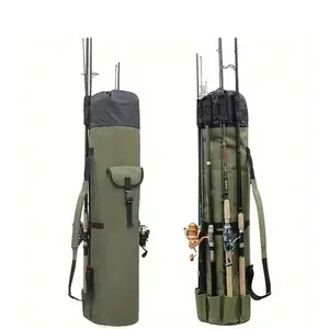 1 Green fishing rod bag, durable foldable fishing tackle bag, high-quality large-capacity multi-purpose fishing rod box, includes two fishing sinkers.