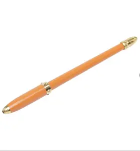Pre-owned Louis Vuitton 1 Small Leather Goods Ballpoint Pen, Gold and Orange Plated gz