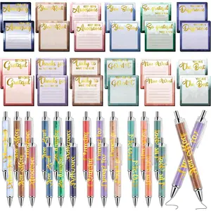 48 count Employee Appreciation Gifts Inspirational Sticky Notes and Pens Bulk Funny Cute Motivational  Note Pads Set for OT Month Coworkers Teacher Office Graduation Thank You Gifts