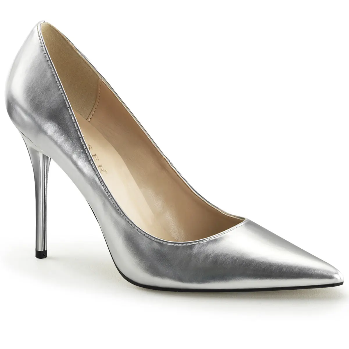 Women's Pointed Toe Pumps in Shimmering Silver Metallic, Elegant 4 in Stiletto High Heels for Formal Events & Office, Footwear, Heeled, Classic, Stylish, Formal Wear, Stiletto Heel, Dressier Pumps, Chic Pumps