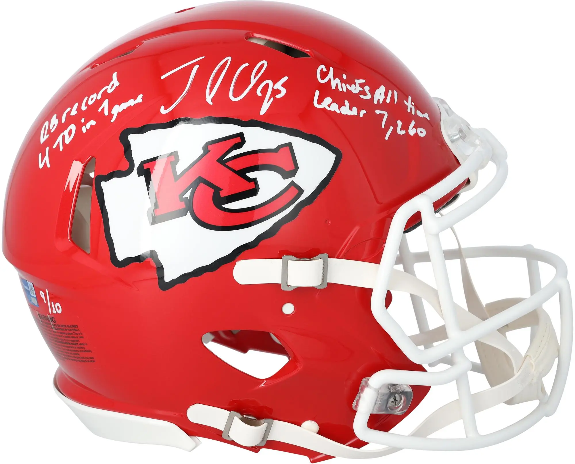 Jamaal Charles Kansas City Chiefs Autographed Riddell Speed Authentic Helmet with Multiple Inscriptions - Limited Edition of 10 - Fanatics Authentic Certified