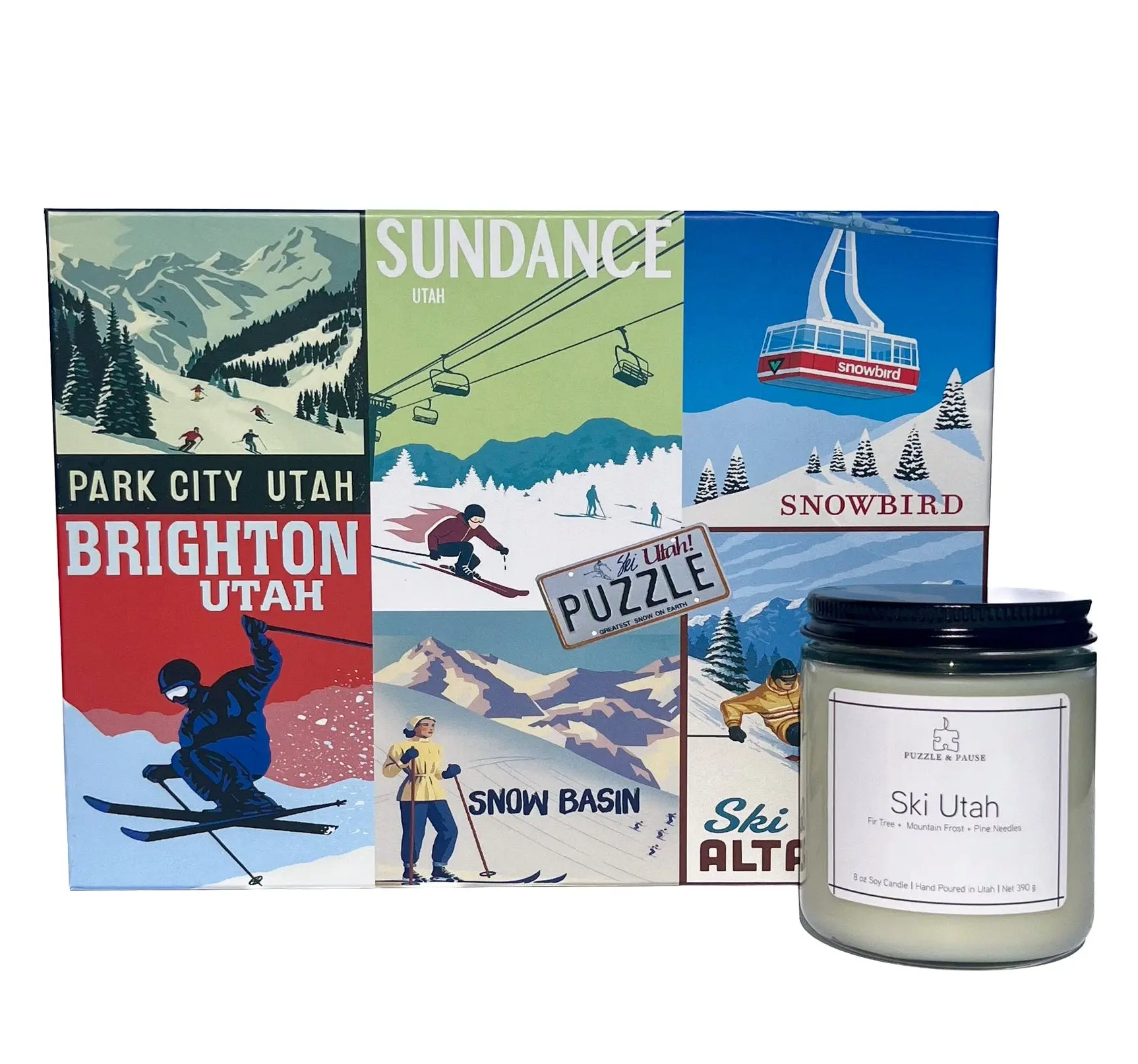 Ski Utah 1000 Pc Puzzle & Candle Box