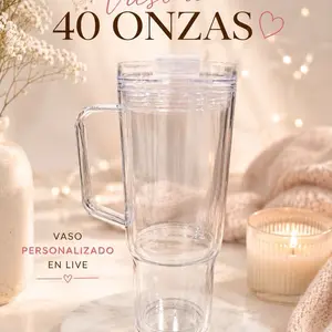 Vaso de 40 onzas personalizado en live  Diseña tu vaso a tu gusto: colores, nombres, personajes y efectos únicos.  ¡Haz tu pedido en vivo y llévate un diseño exclusivo!