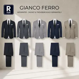 Gianco Ferro Premium Stretch Suit Separates - Slim Fit & Regular Length | Shawl Lapel Blazer & Trousers | Ideal for Wedding & Business