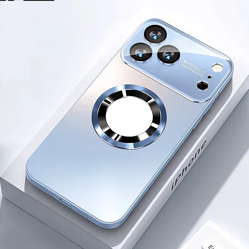 Magnetic Case for iPhone 17 Pro Max/16/15/14/13 Air - Premium Minimalist Smartphone, Cellphone, Handheld Devices Accessory with Lens Protection, Anti-Fingerprint, Shockproof Unique Design + Screen Protectors