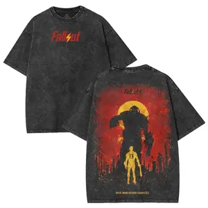 Vintage Fallout 2 Merch Graphic T Shirt, Classic Game Cotton Tee Unisex Streetwear 90s Style Apparel for Fallout Fans