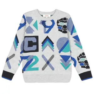 CATIMINI Bright Graphic Jacquard Sweater