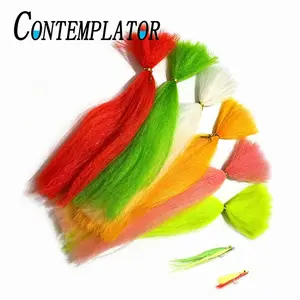6bags set Fly Tying Streamer Fibers, Soft Synthetic Material for Saltwater Freshwater Fishing Lures, Durable Baitfish Tail Tying Supplies for Trout Bass Salmon, Perfect for DIY Fishing Lures