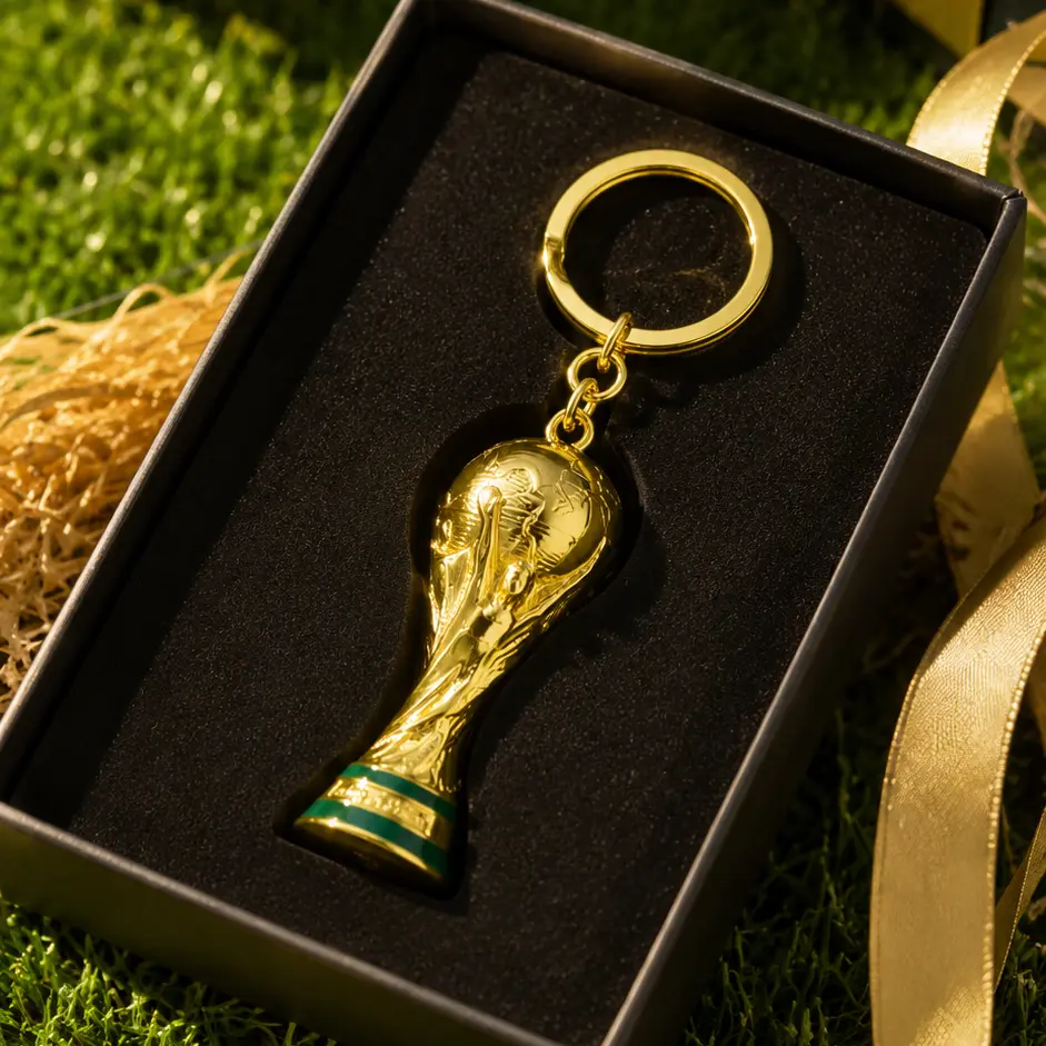 MINISO FIFA World Cup 2026 Series 60mm 3D Trophy Keychain, Collectible Soccer Fan Hanging Decor, Back-to-School Bag Charm