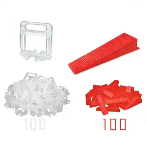 200PK Tile Leveling System Clips & Wedges PVC Floor Wall Tile Tools 16169