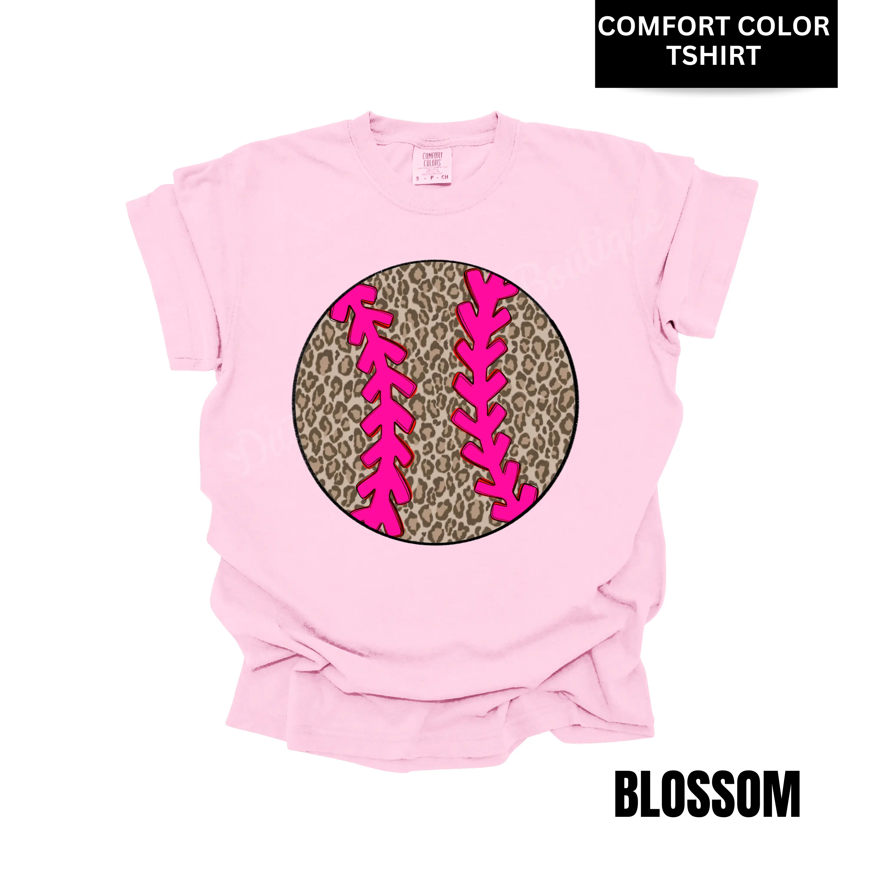 Cheetah Baseball/ Softball Comfort Color T-Shirt