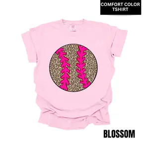 Cheetah Baseball/ Softball Comfort Color T-Shirt