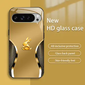 Suitable for [Google Pixel 9 Pro Xl] New high-end creative auspicious gold zodiac animal mobile phone case New business simple tempered glass mobile phone case affordable anti-fall and anti-fingerprint-888