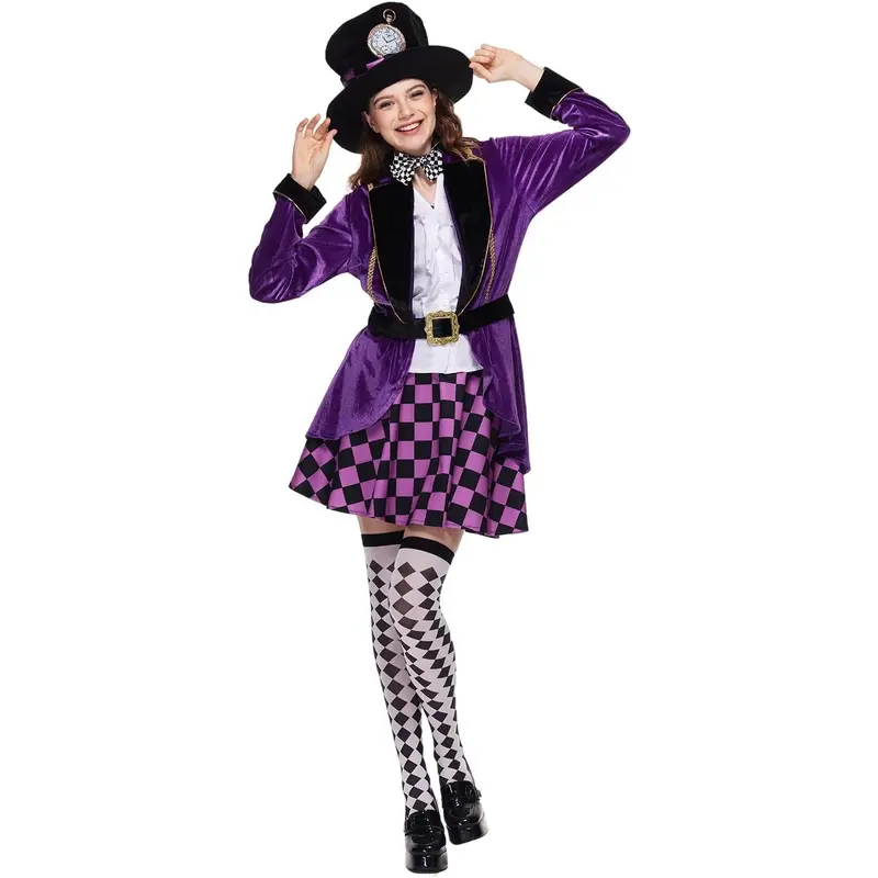 Halloween Costumes Mad Hatters Tea Party Fancy Dress Adult Deluxe Dark Mad  Hatter Costume Mad Hatter