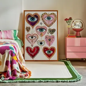 Wall Art, Coquette Eye Print, Pink Aesthetic Decor, Romantic Heart Poster, Glam Bedroom Art, Witchy Celestial Print, Maximalist Wall Decor