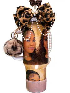 Custom 40oz Tumbler with Bow & Pearl Design – Personalized Insulated Travel Mug with Handle & Straw (Gift for Women)