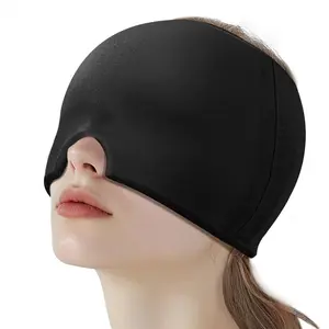 Migraine Relief Cap, All Around Gel Covered Reusable Headache Relief Cap, Black Migraine Cap for Headache Relief, Puffy Eyes