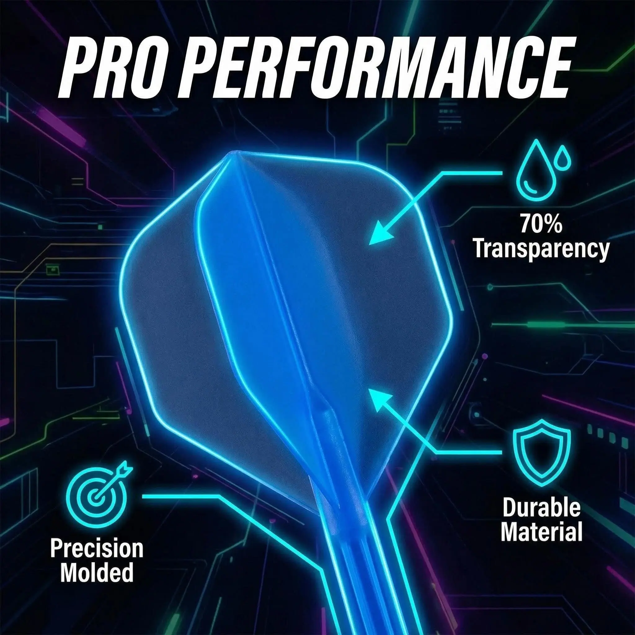 9pcs New 70% Transparent 2ba Dart Set, Integrated Wing and L-Shaped Axis, Durable Air Dynamics Design, Precision Throwing, Precision Molded, Darts Sets