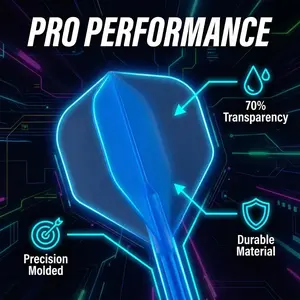 9pcs New 70% Transparent 2ba Dart Set, Integrated Wing and L-Shaped Axis, Durable Air Dynamics Design, Precision Throwing, Precision Molded