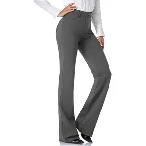 Women's 28''/30''/32''/34'' Stretchy Bootcut Dress Pants with Pockets Tall, Petite, Regular for Office Work Business