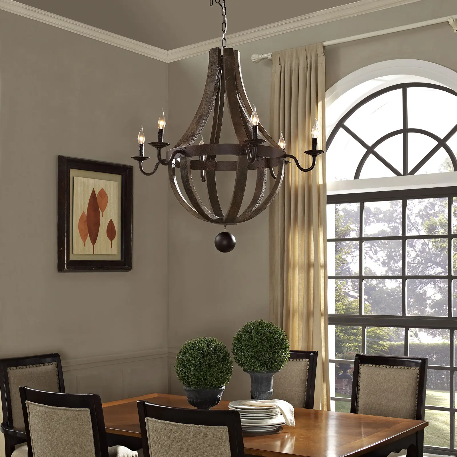 Ballista Chandelier in Antique Brass