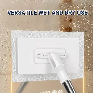 Reusable cloth hands-free Wet Dry Mop rotating head clamping dust mop lazy mop household mop