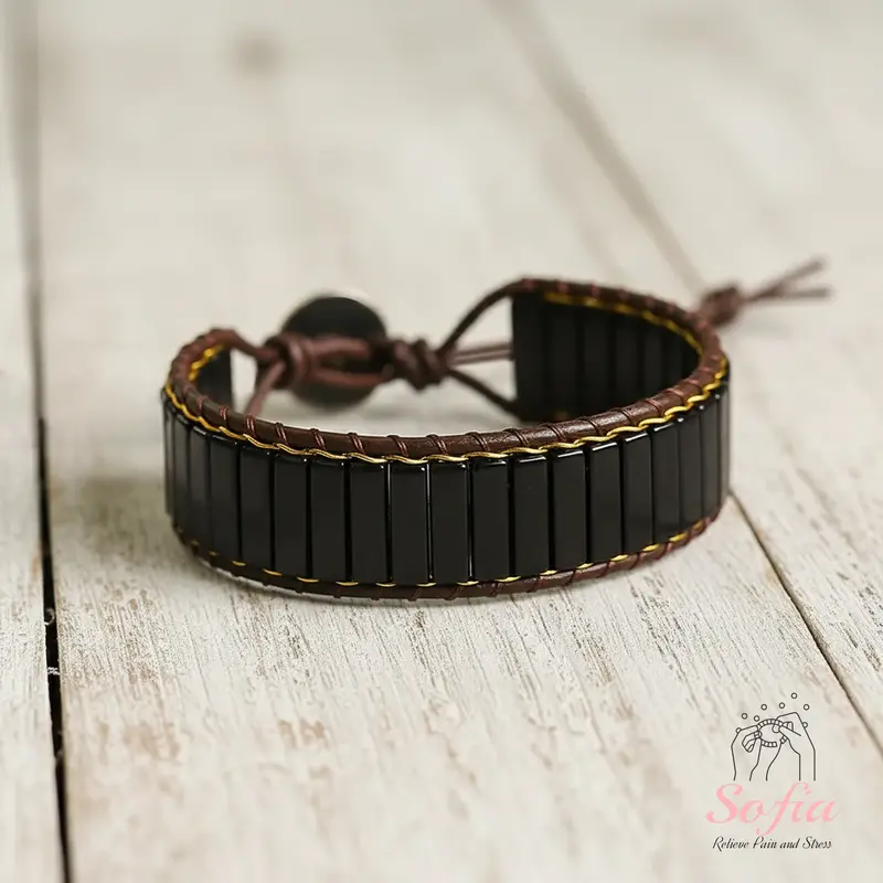 Primal Steel Stainless Steel Brushed Brown Leather 8.25 Inch  7.8mm Stainless Steel Dark Brown Braided Leather Bracelet, 8.25 Inch main image 1