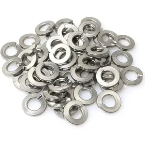 50pcs 1/4 Inch 304 Stainless Steel Spring Washer Split Lock Washers, Silver