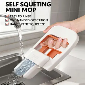 Folding Mini Sponge Mop for Kitchen, Absorbent Sponge Head, Home Care Cleaning Tool