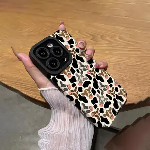 Cartoon Cute Cow Pattern Phone Case Anti-drop TPU Protector Cover Compatible with iPhone 11-17 Ideal for Halloween Gifts