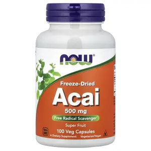 NOW Foods Acai, Freeze-Dried, 100 Veg Capsules (500 mg per Capsule)