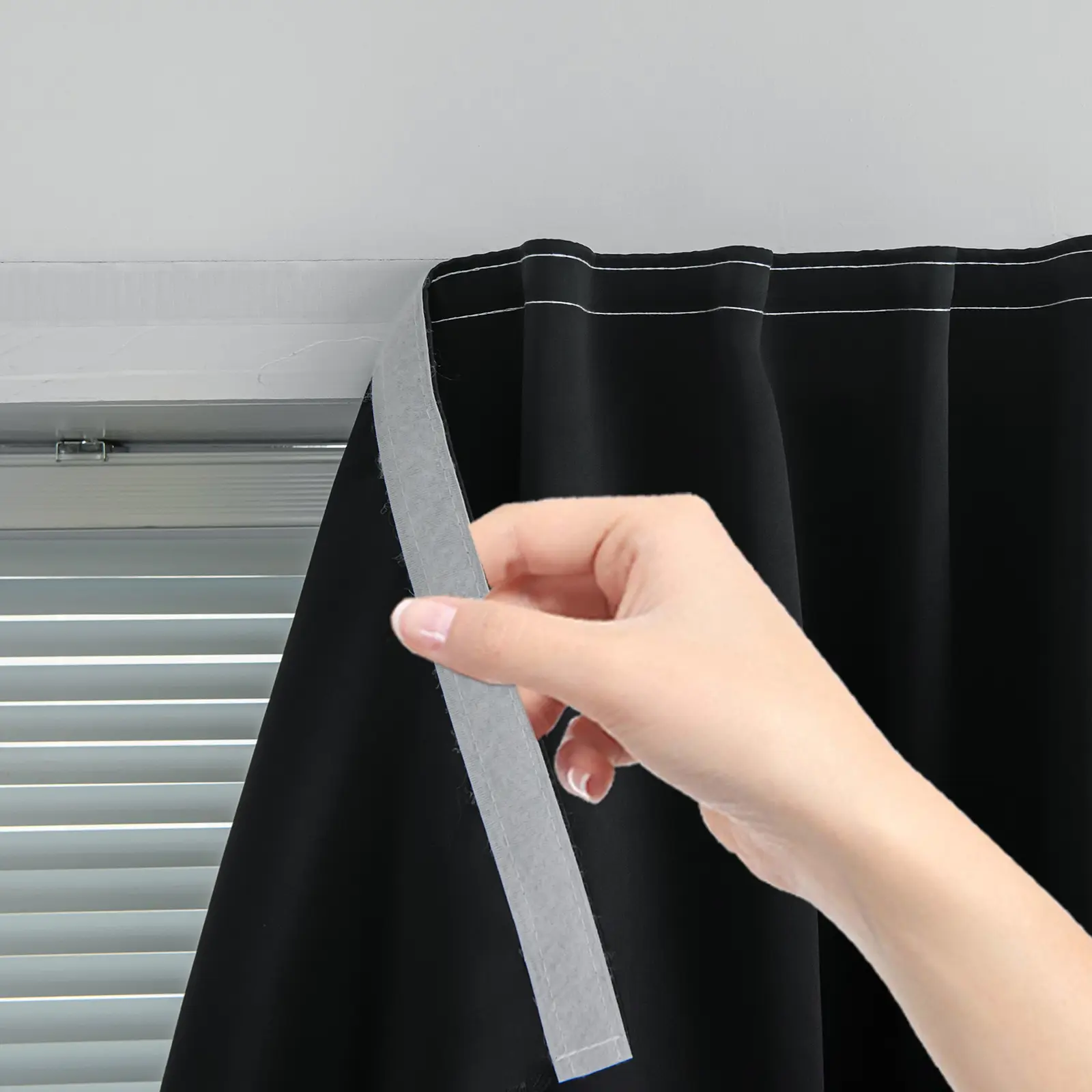 Blackout Window Curtain Strips, Bedroom Drapes with Magic Adhesive, Blocks 96% of Light, Easy Installation, Perfect for Parties and Home Decor, Home Decoration Curtain