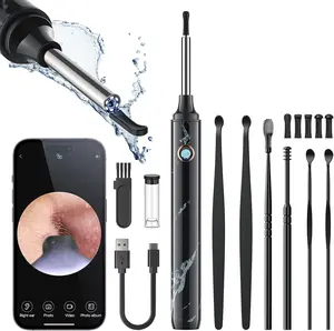 1080P HD EarWax Removal Tool with Camera 7 Pcs Set Rechargeable USB Battery Dual Power Safe Ear Care Gentle with WiFi