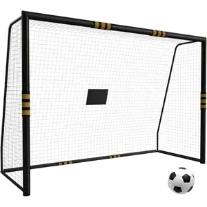 8Ft Soccer Goal with Foam Padded Posts, Weatherproof Net, Easy Assembly, Metal Structure, Anti-Collision Design