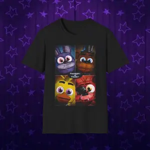 [SALE OFF 50%] Five Nights At Freddys Plush Fnaf Bonnie Chica Foxy Unisex Softstyle T-Shirt