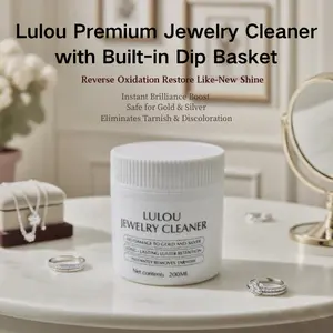 Lulou Pro Premium Jewelry Cleaner 200ML with Built-in Dip Basket Metal Safe Tarnish Remover for Gold Silver Platinum & More Instant Tarnish Removal Brilliance Restoration Gift The Perfect Jewelry Care Gift