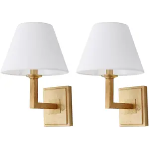 Pauline 9.5" Wall Sconce (Set of 2) - LIT4409 - Gold Leaf - Safavieh