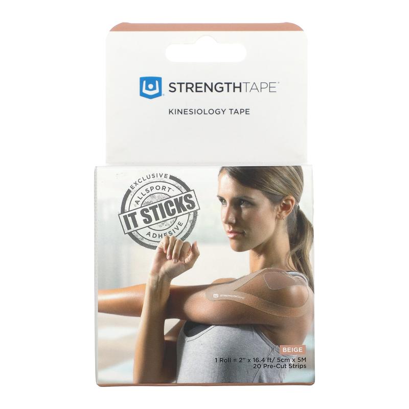 Strengthtape Kinesiology Tape, Beige, 20 Pre-Cut Strips