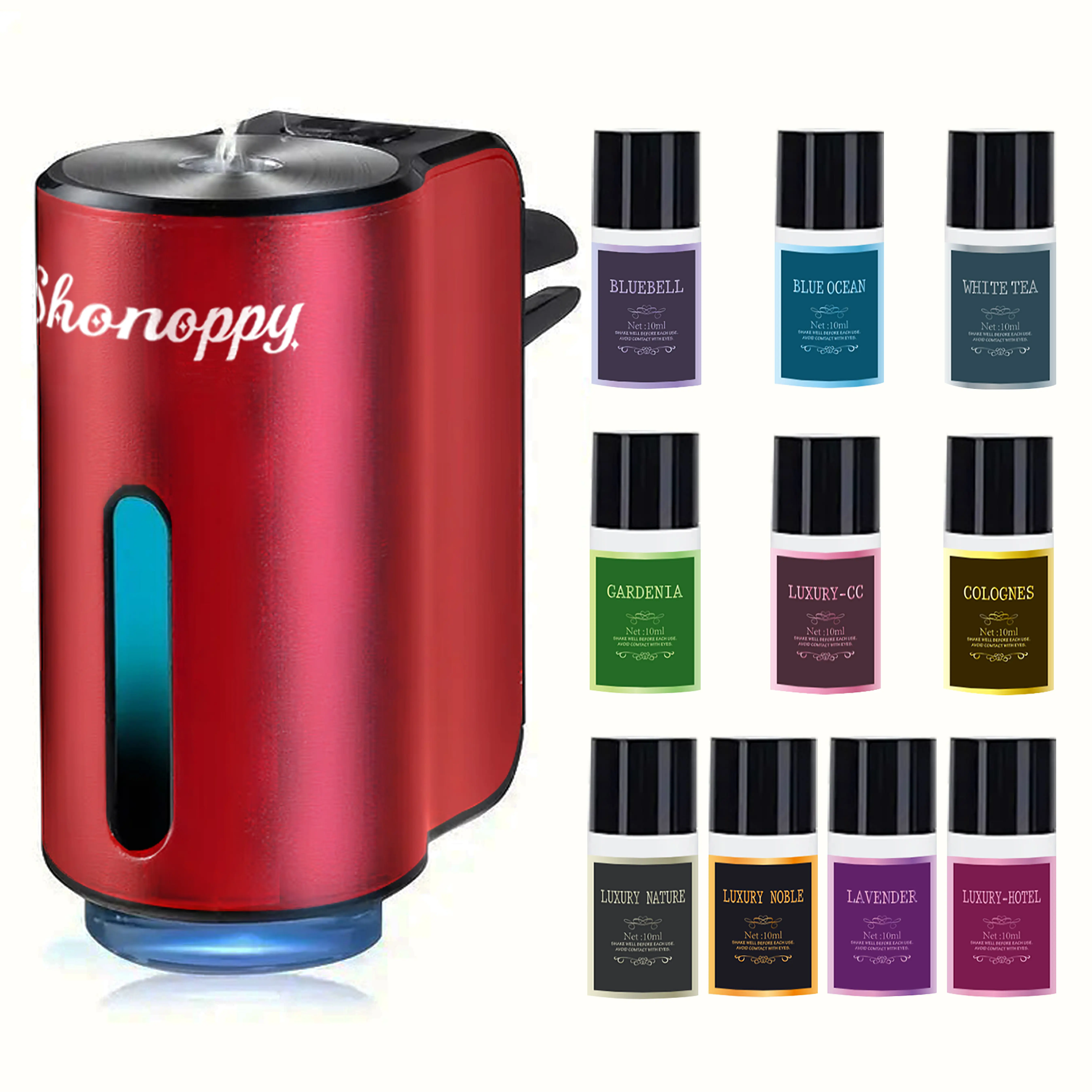 Smart Car Aroma Pro Aromatherapy Diffuser - Car Accessory with 10 Bottles Adjustable Fragrance, Humidifier Function, Essential Oil Diffuser, Air Purifier, Car Aromatherapy Diffuser, Car Accessories