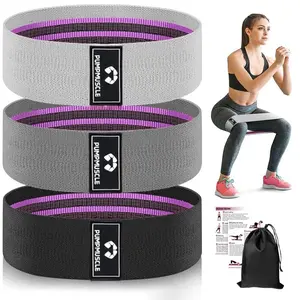 3pcs Resistance Bands Set, Exercise Bands with Non-Slip Design for HIPS & Glutes, 3 Levels Workout Bands for Women and Men, Booty Bands for Home Fitness, Yoga, Pilates
