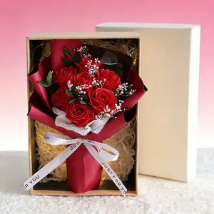 Eternal Rose Soap Flower Bouquet Gift Box, Dried Flowers, Perfect for Valentine's Day, Girlfriend, Best Friend, Birthday Gifts