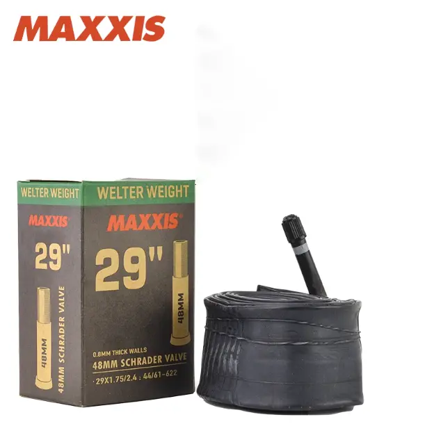 MAXXIS Welter Weight Mountain Bike Inner Tube for Trail Riding, 29 inch Butyl Rubber for 1.75-2.4" Tires, Puncture Resistant with 48mm Presta or Schrader Valve & Removable Core, 29 Inch Bike, Cross-Country, Puncture Res., Valve Core, 1 Inner Tube