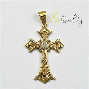 Luxury Cross Necklace -  Rose Gold Plated 18k