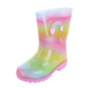 Laura Ashley Kid's Rainbow Print Rain Boots